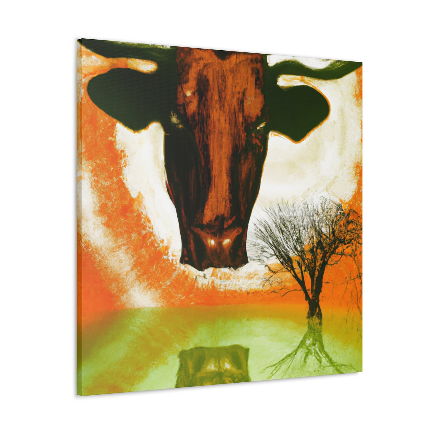 Lonely Texas Longhorn - Canvas