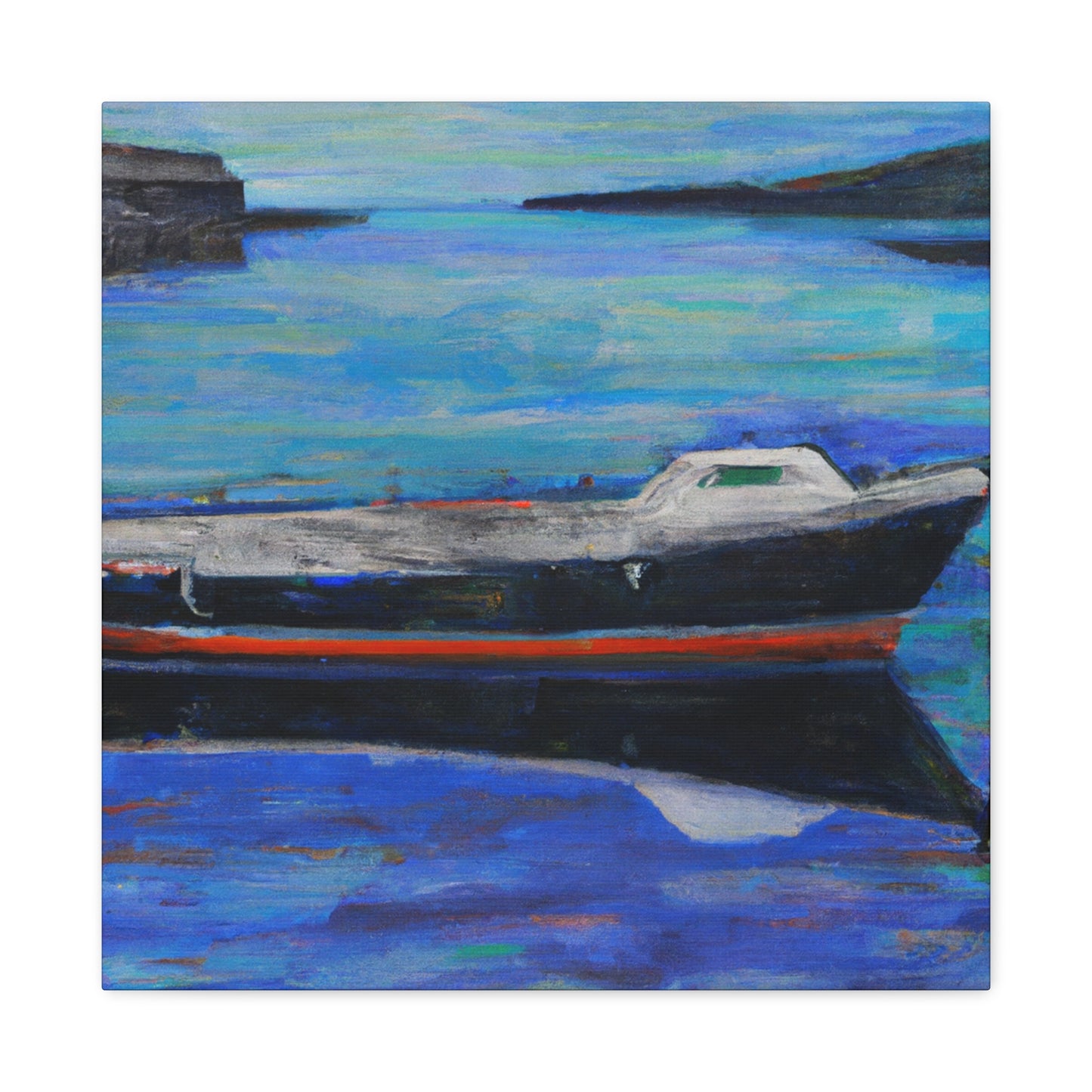 "Boats at Dawn Illustration" - Canvas