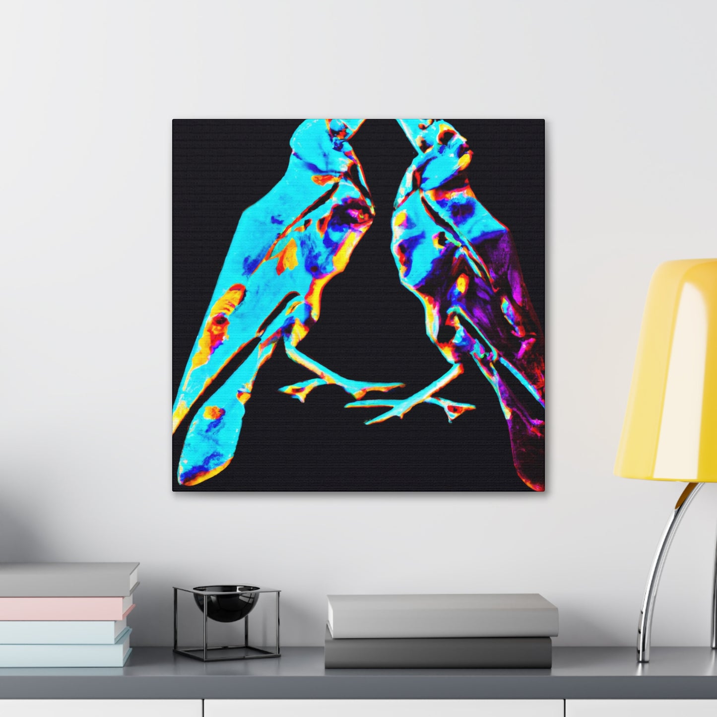 Lovebirds in Bloom - Canvas