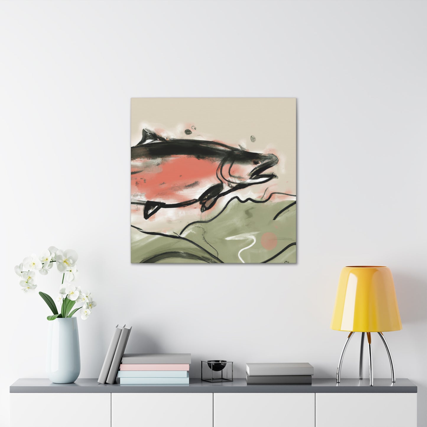 Salmon in Sunset Glow - Canvas