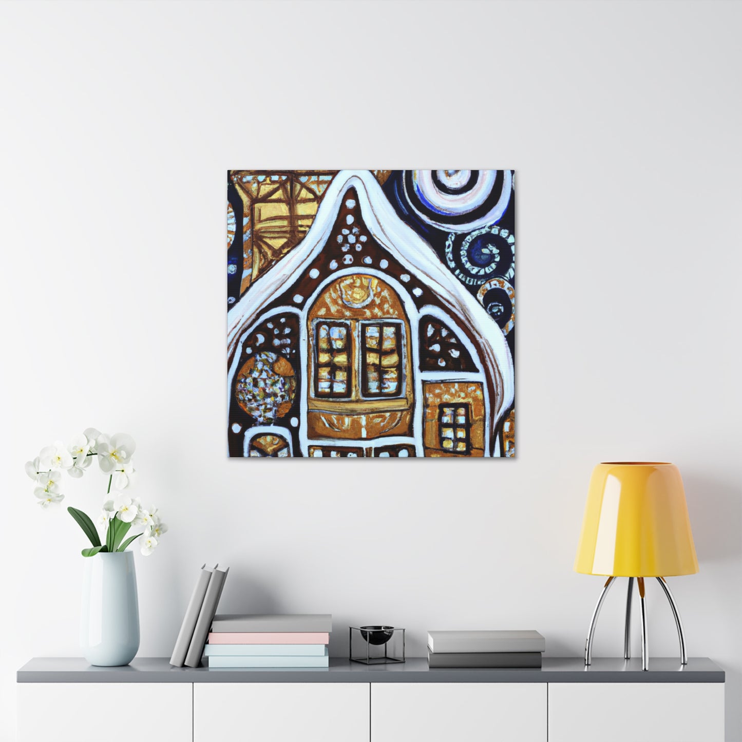 "Gingerbread Home Radiance" - Canvas