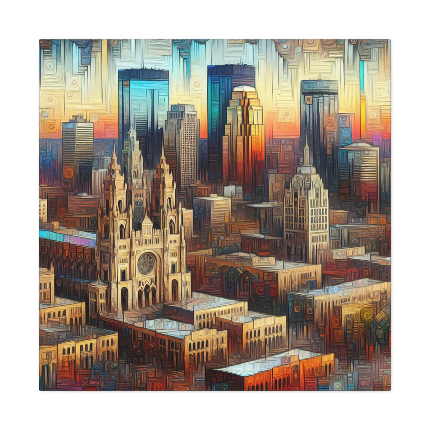 "Vibrant Urban Canvas" - Canvas