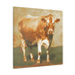 "Jersey Cow Reflection Scene" - Canvas