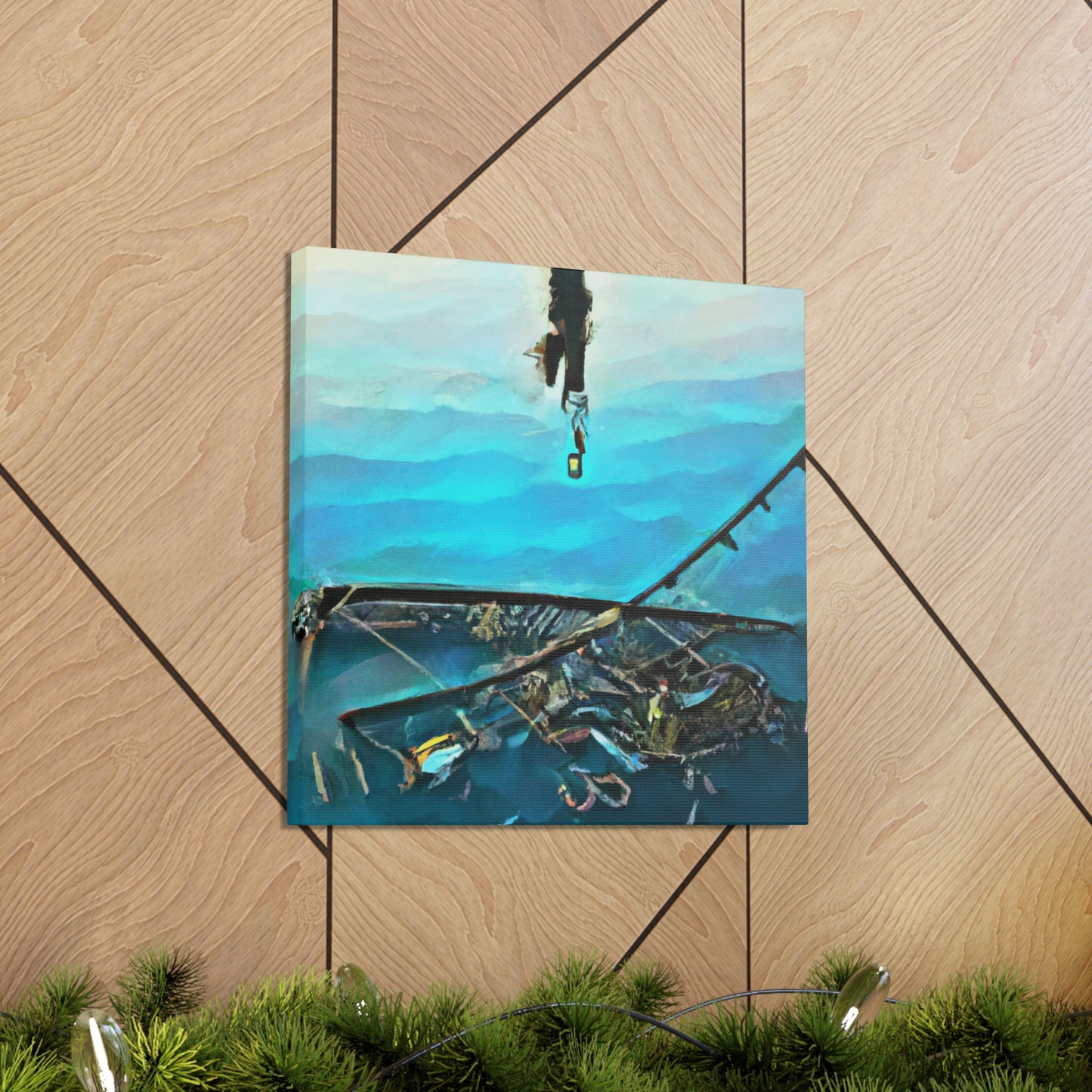 Catching Fish Amidst Rollers - Canvas