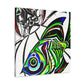 "Rainbow Fish in Deco" - Canvas