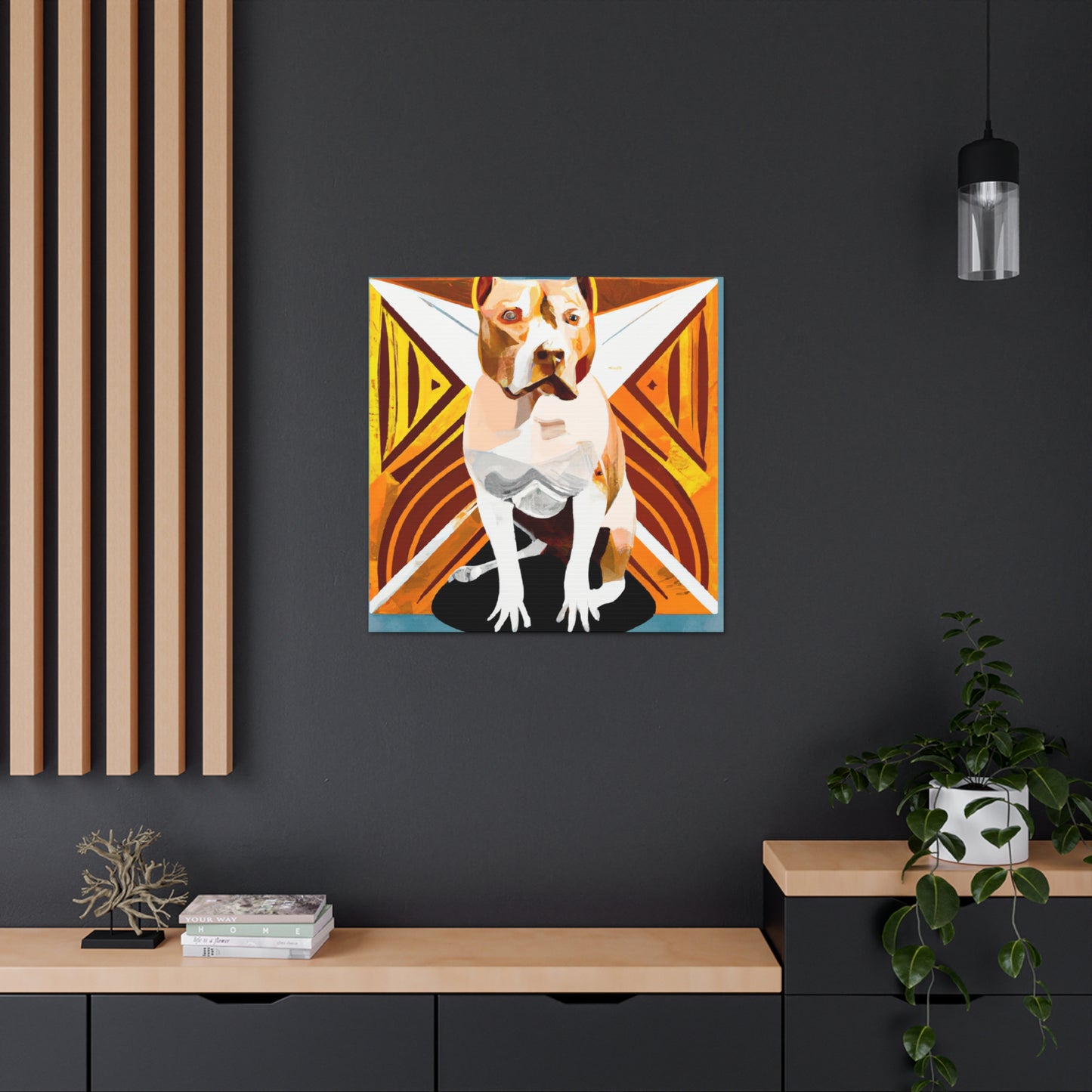 "Pitbull in Art Deco". - Canvas