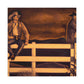 Cowboy on Rustic Fence - Canvas