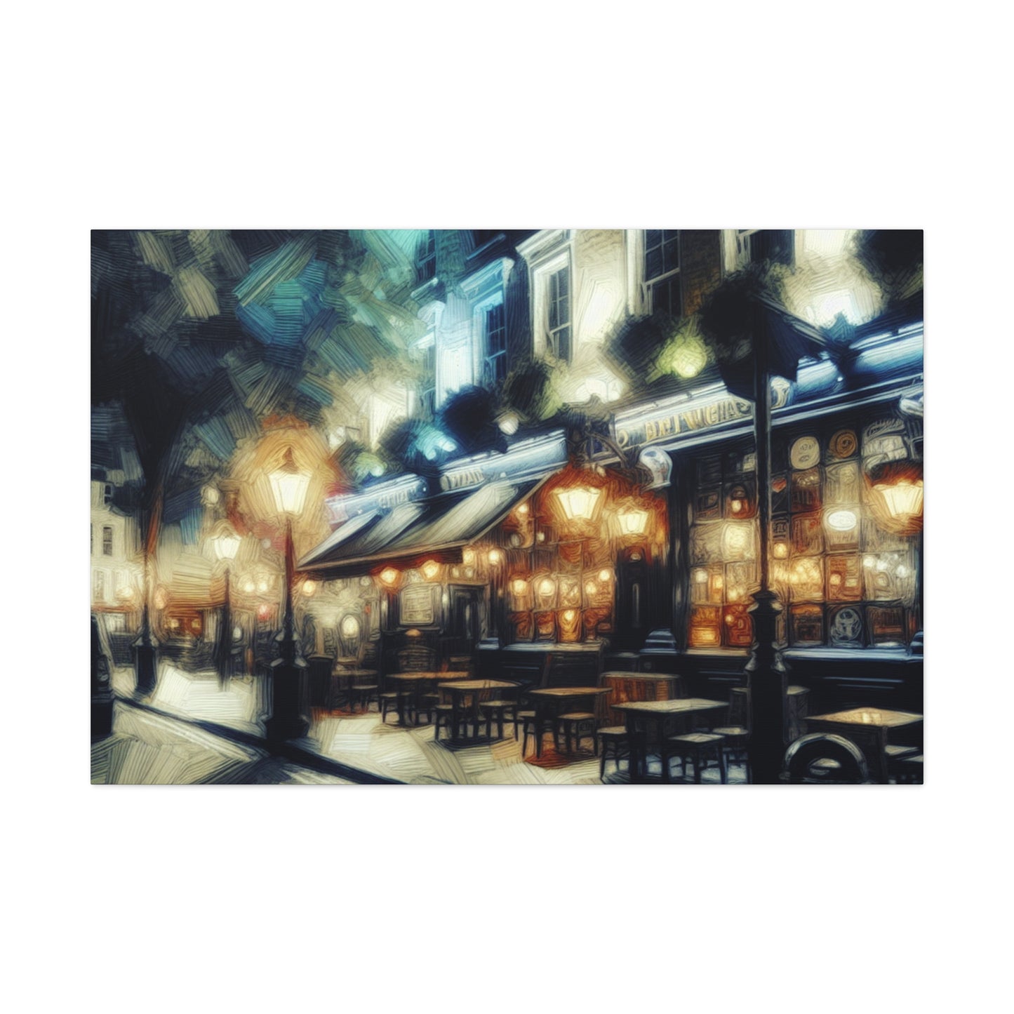 Tavern's Vibrant Intoxication - Canvas