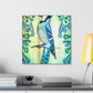 "Blue Jay's Captivating Flight" - Canvas