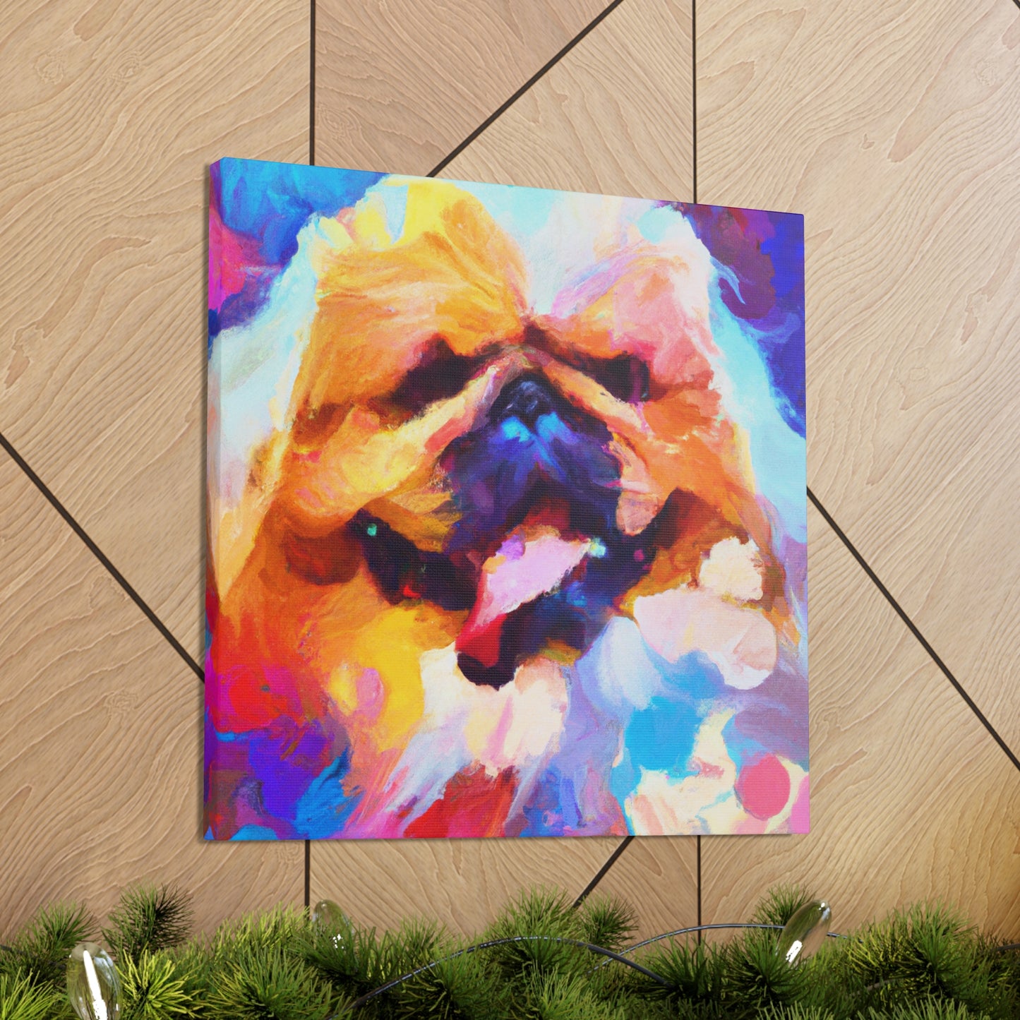 "Pekingese Playful Pose" - Canvas