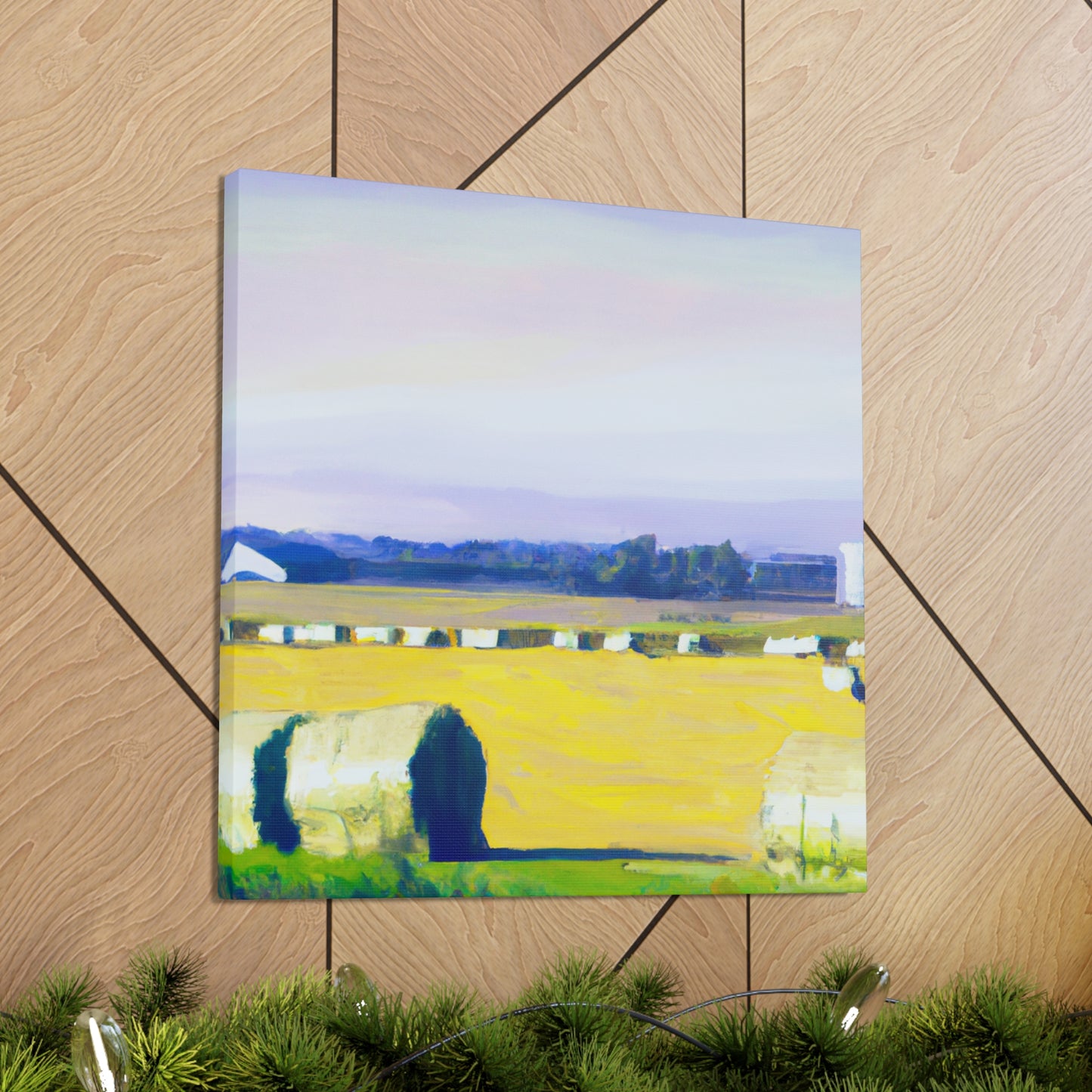 "Serene Hayfield Dreamscape" - Canvas