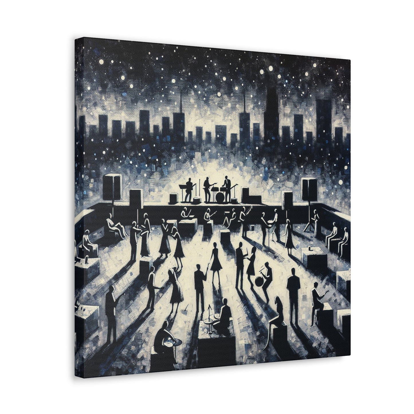 "Midnight on Rooftops" - Canvas