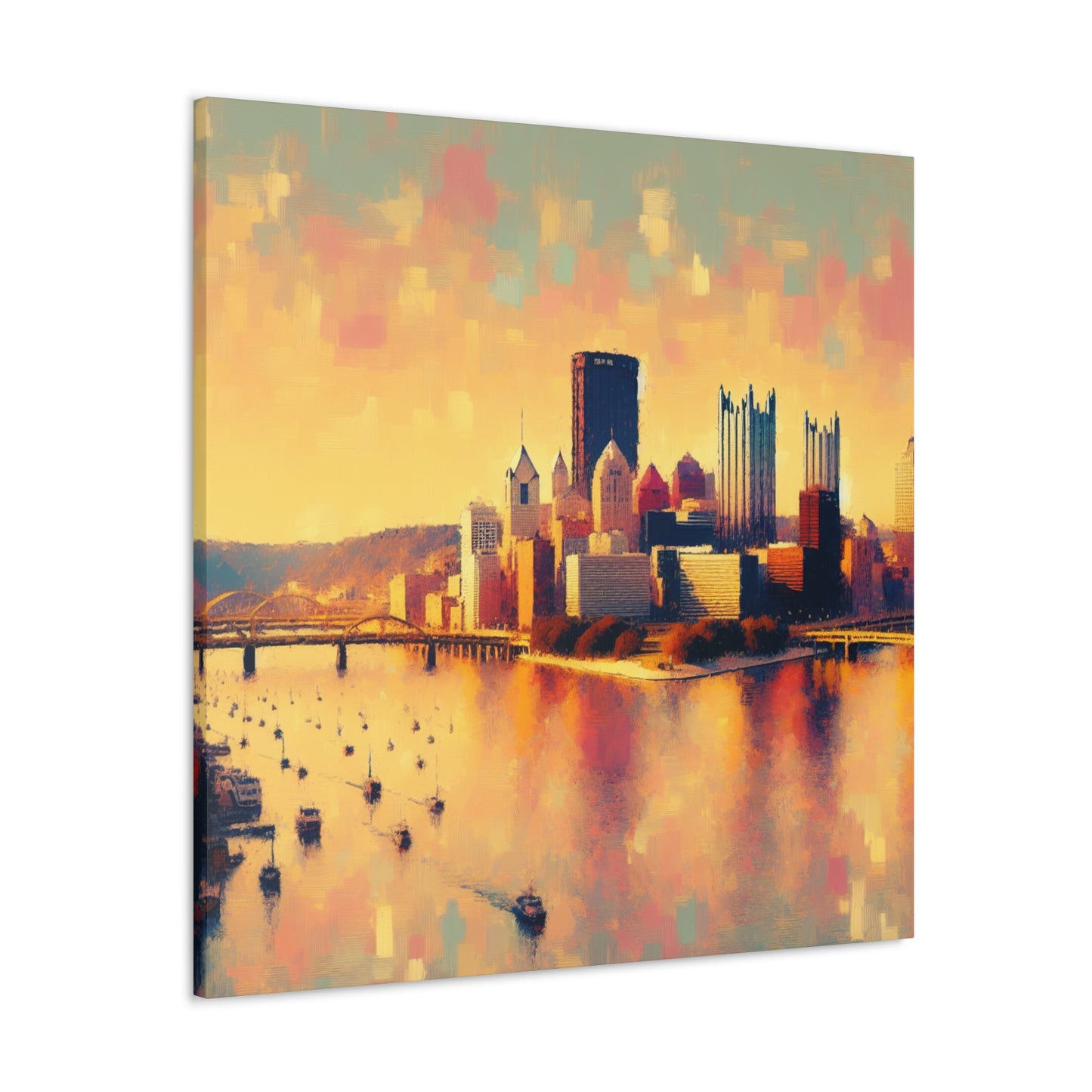 Riverside Sunsets: Pittsburgh - Canvas