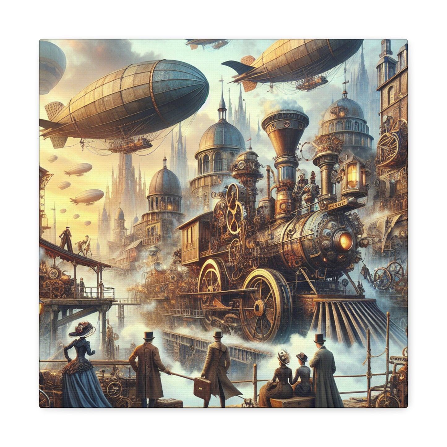 "Mechanical Dreamscape Voyage" - Canvas