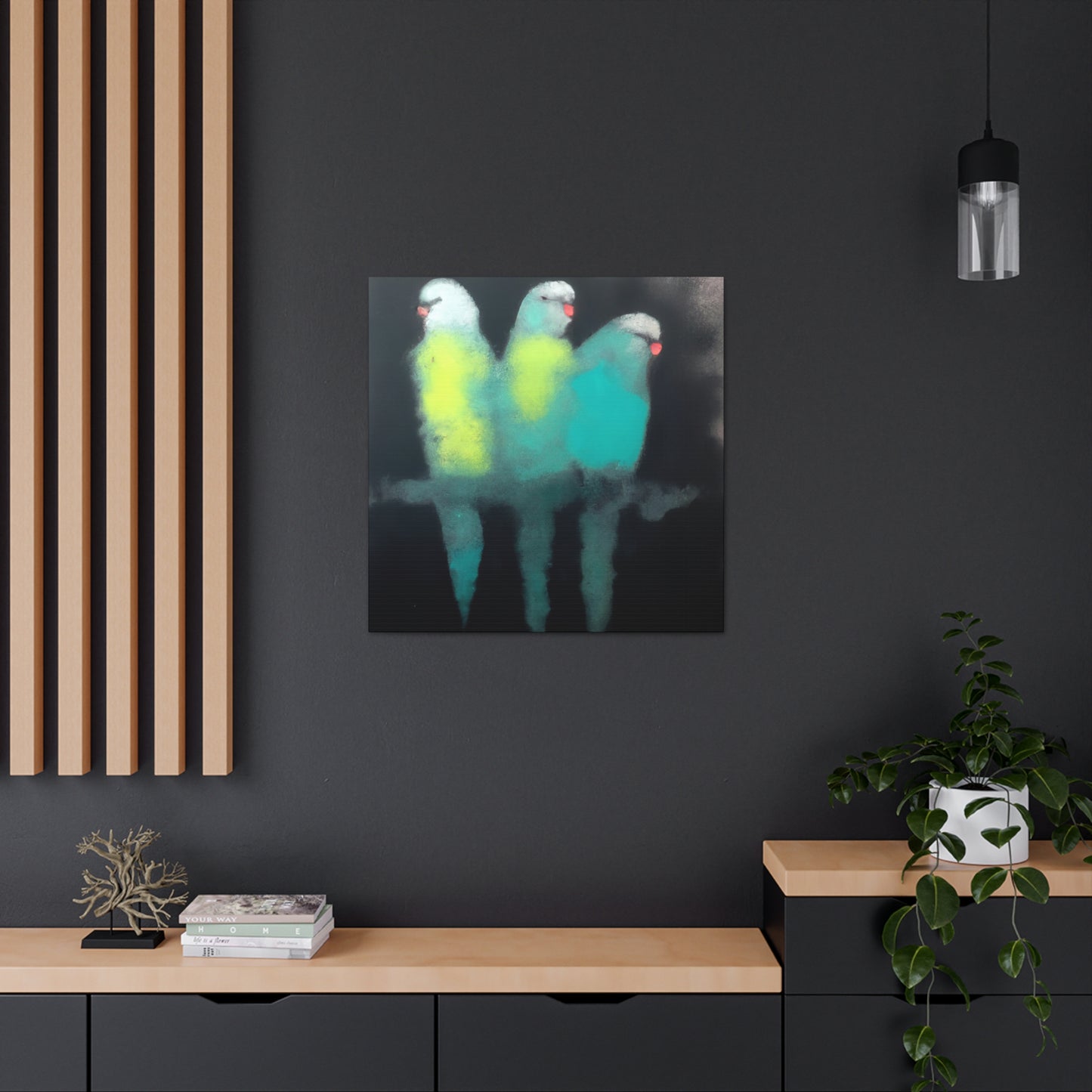 Parakeets in Abstraction - Canvas