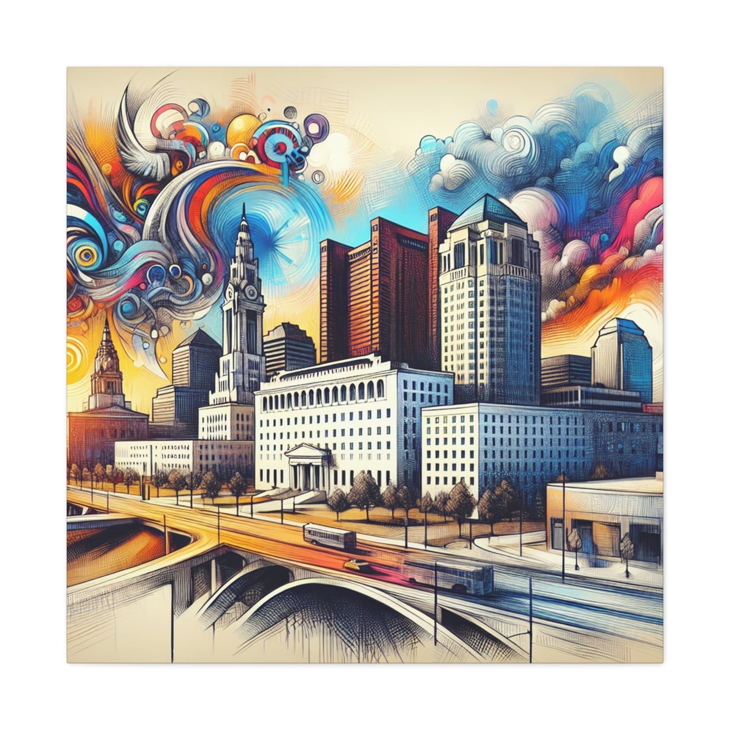 "Enigmatic Columbus Dreamscape" - Canvas