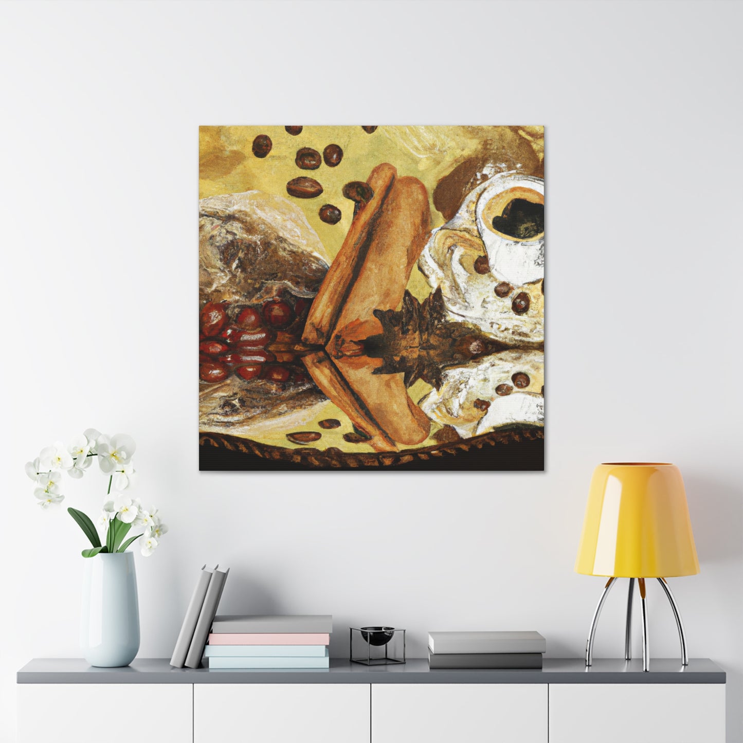 Coffee Drinking Beauty - Canvas