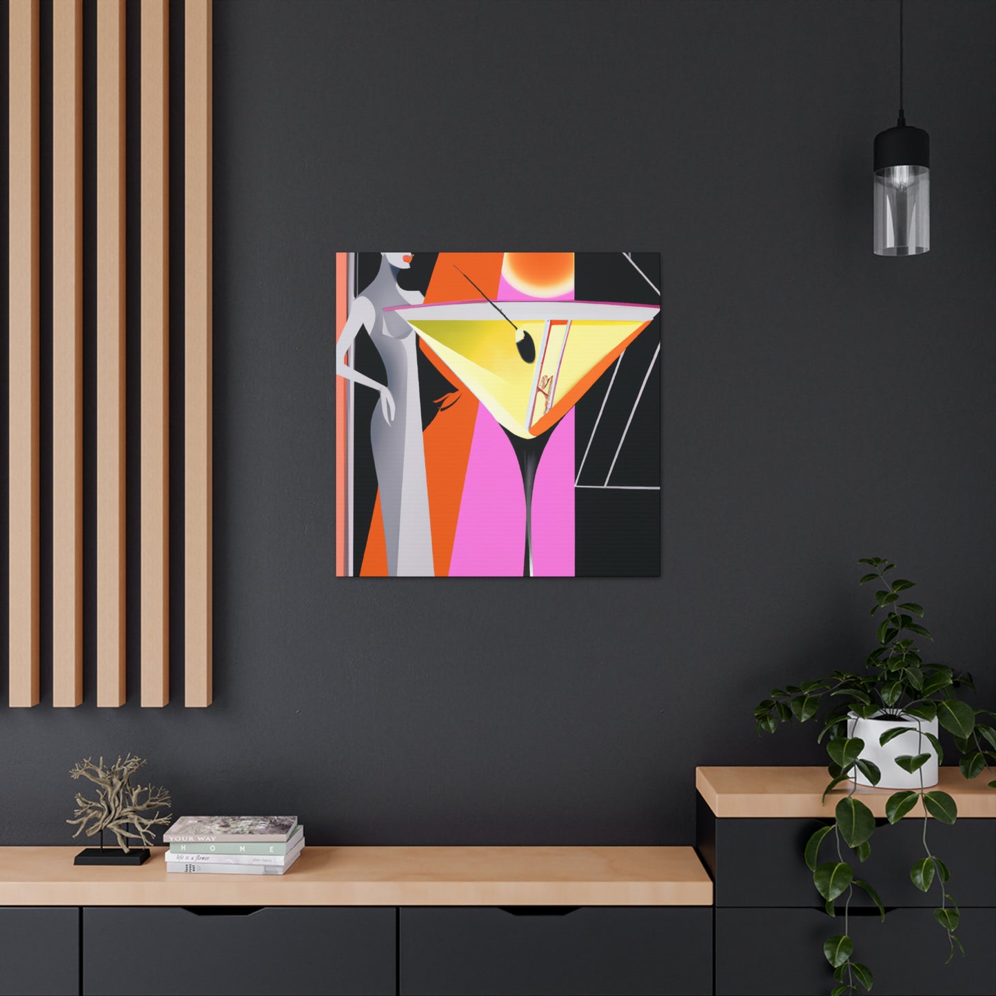 "Twilight Martini Glitter" - Canvas