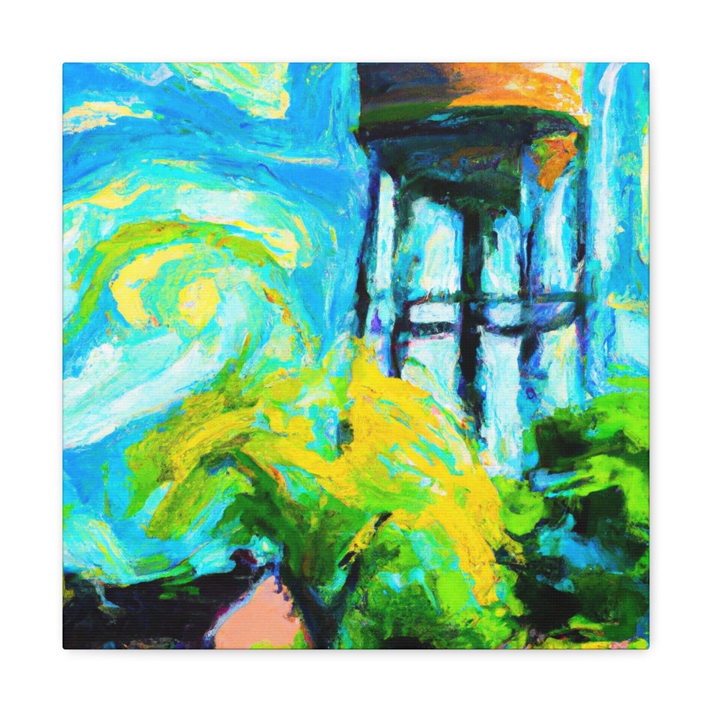 "Water Tower Impressionism" - Canvas