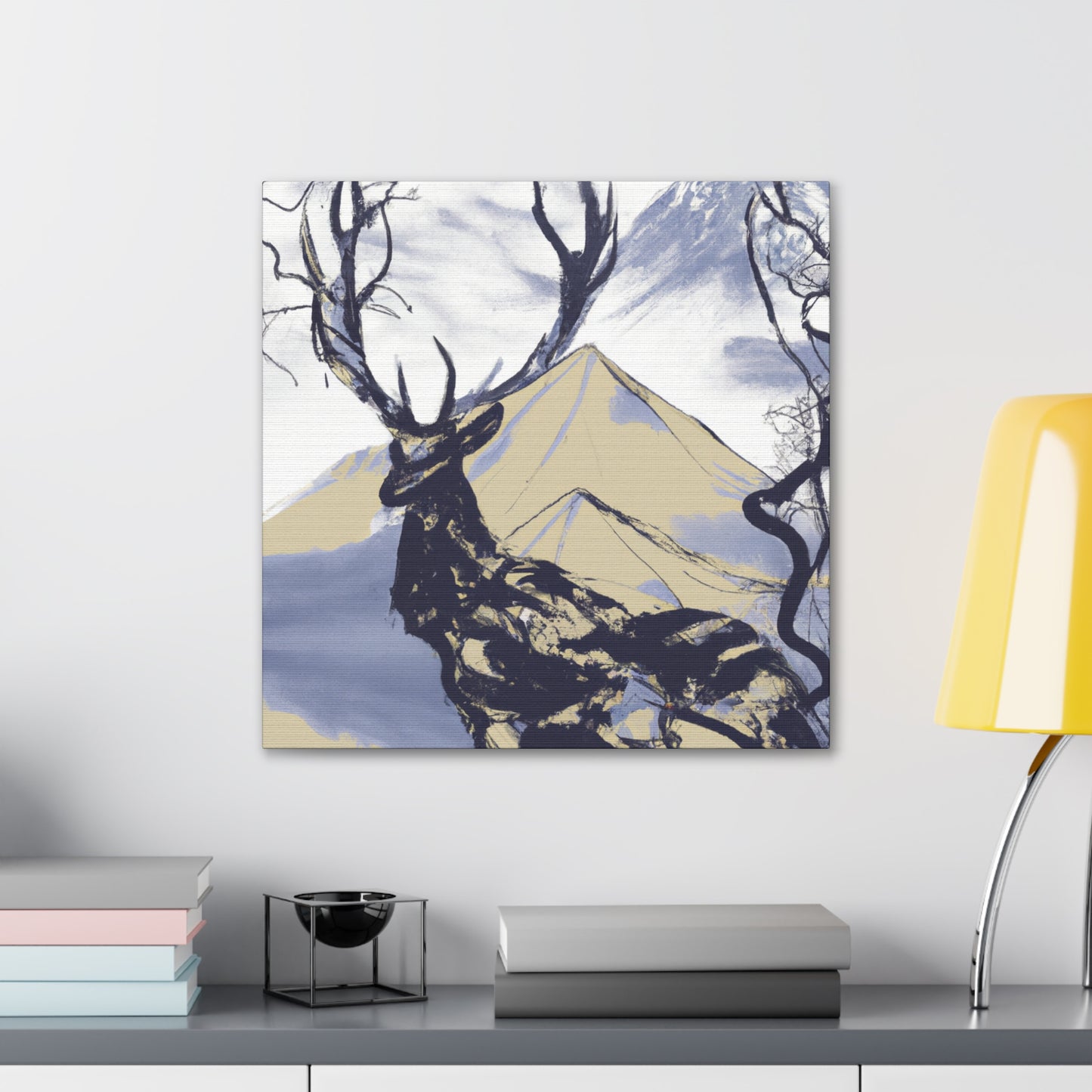 Deer in Moonlight Brilliance - Canvas