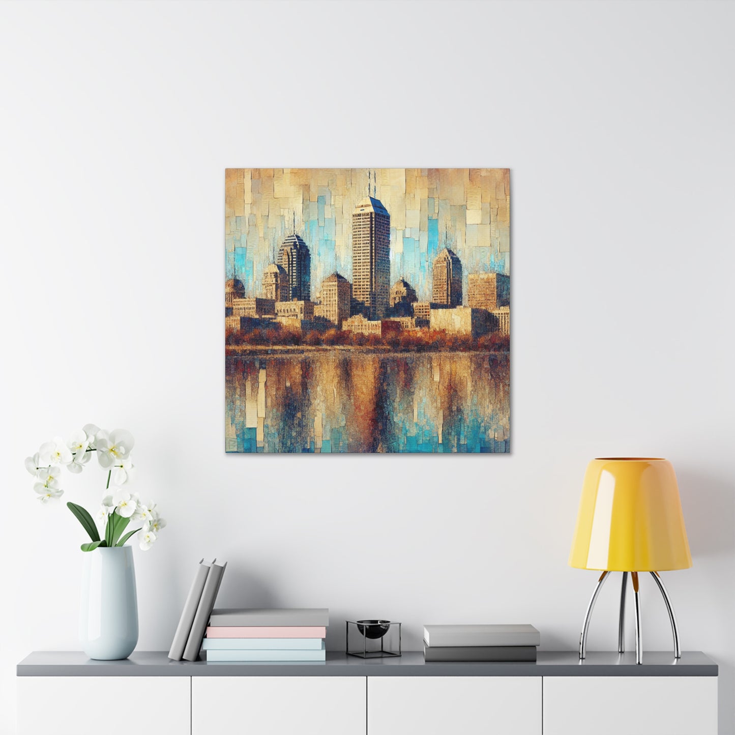 "Vibrant Hoosier Cityscape" - Canvas