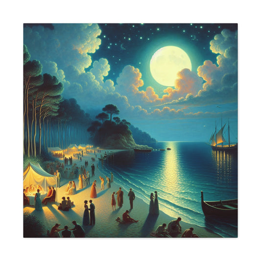 Enigmatic Lunar Revelry - Canvas