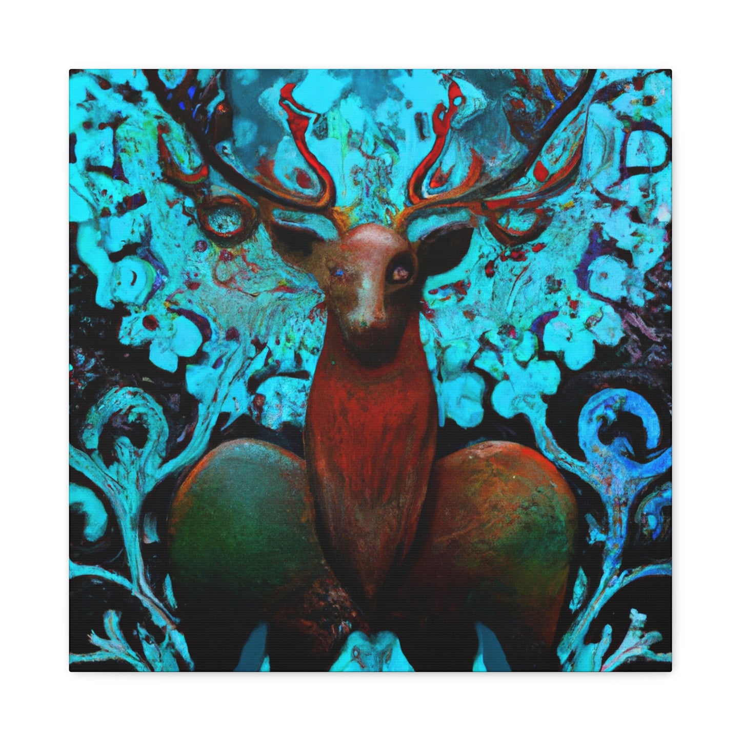 "Reindeer Reflection Realm" - Canvas