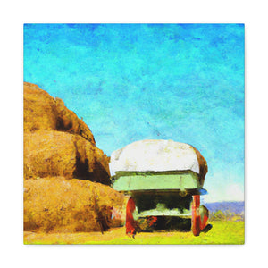 "Hay Wagon Reflections" - Canvas