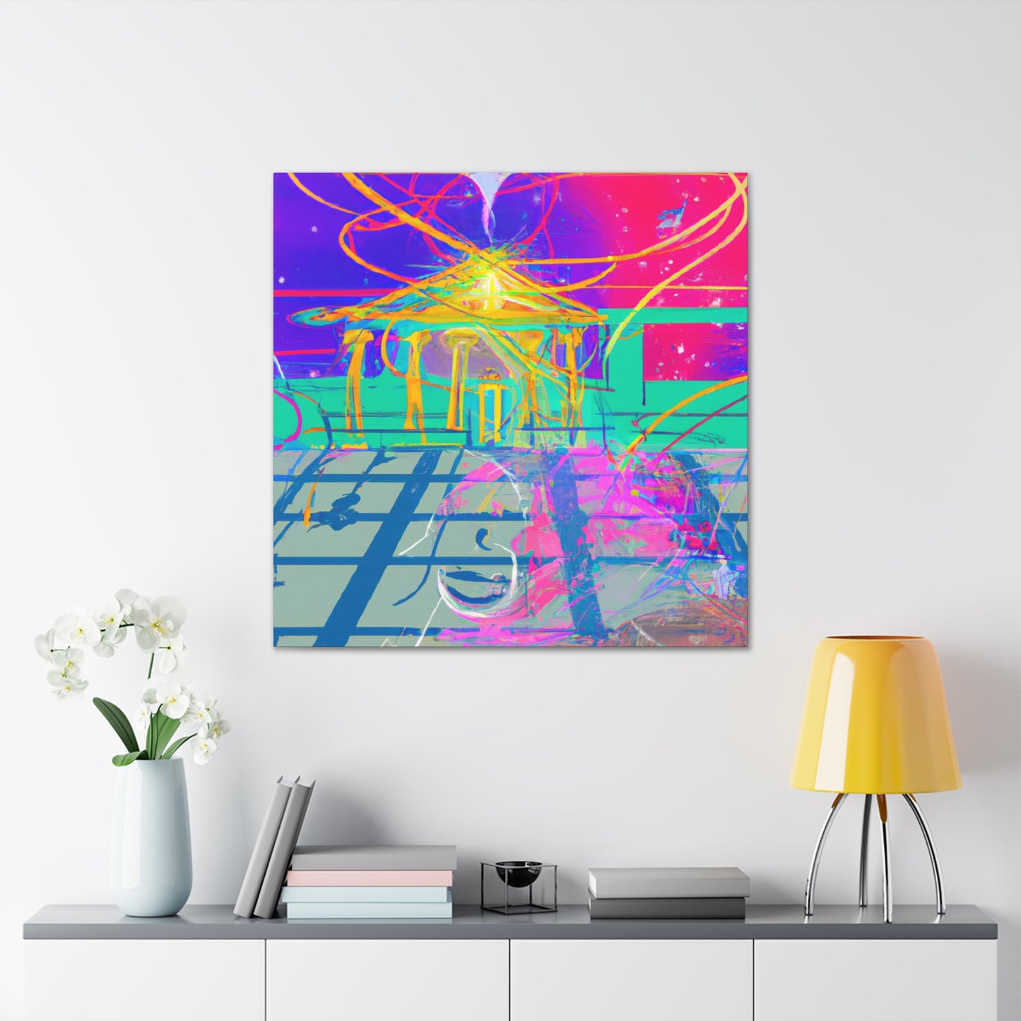 Vibrant Technological Triptych - Canvas