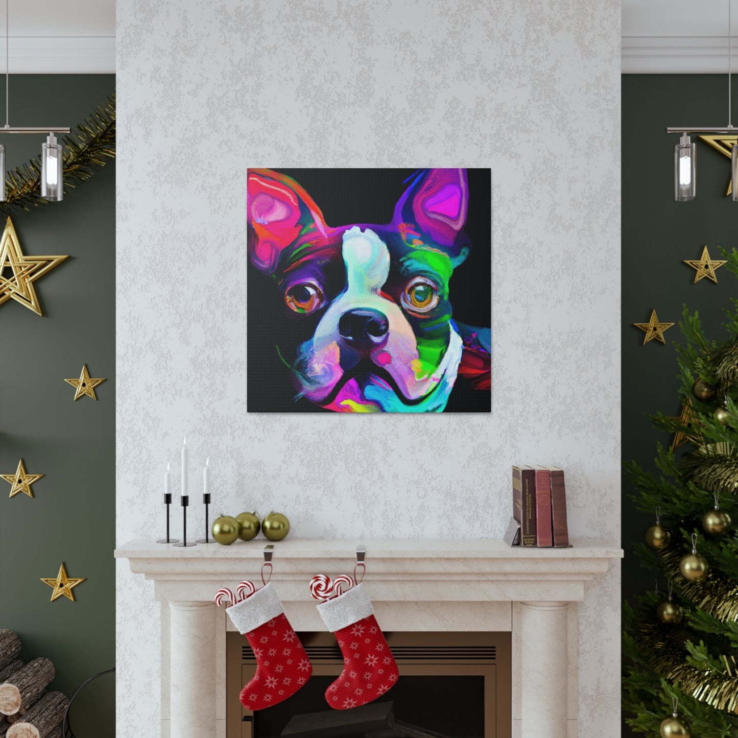 Adorable Boston Terrier - Canvas