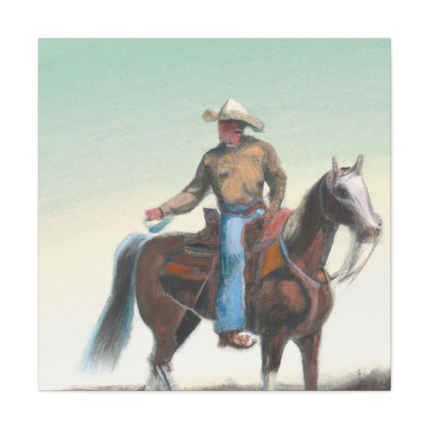 "Cowboy on Horseback" - Canvas