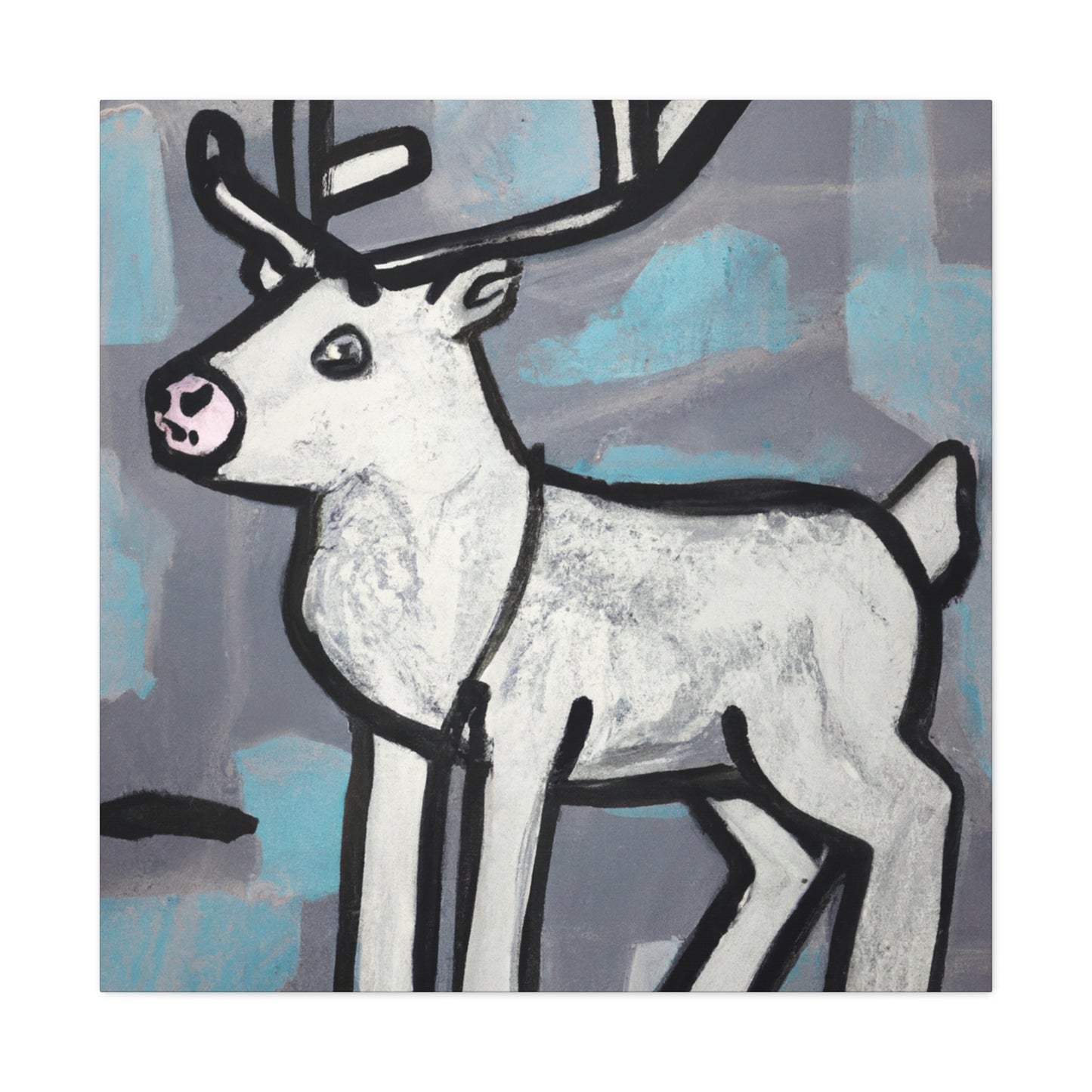 "Reindeer Winter Mural" - Canvas