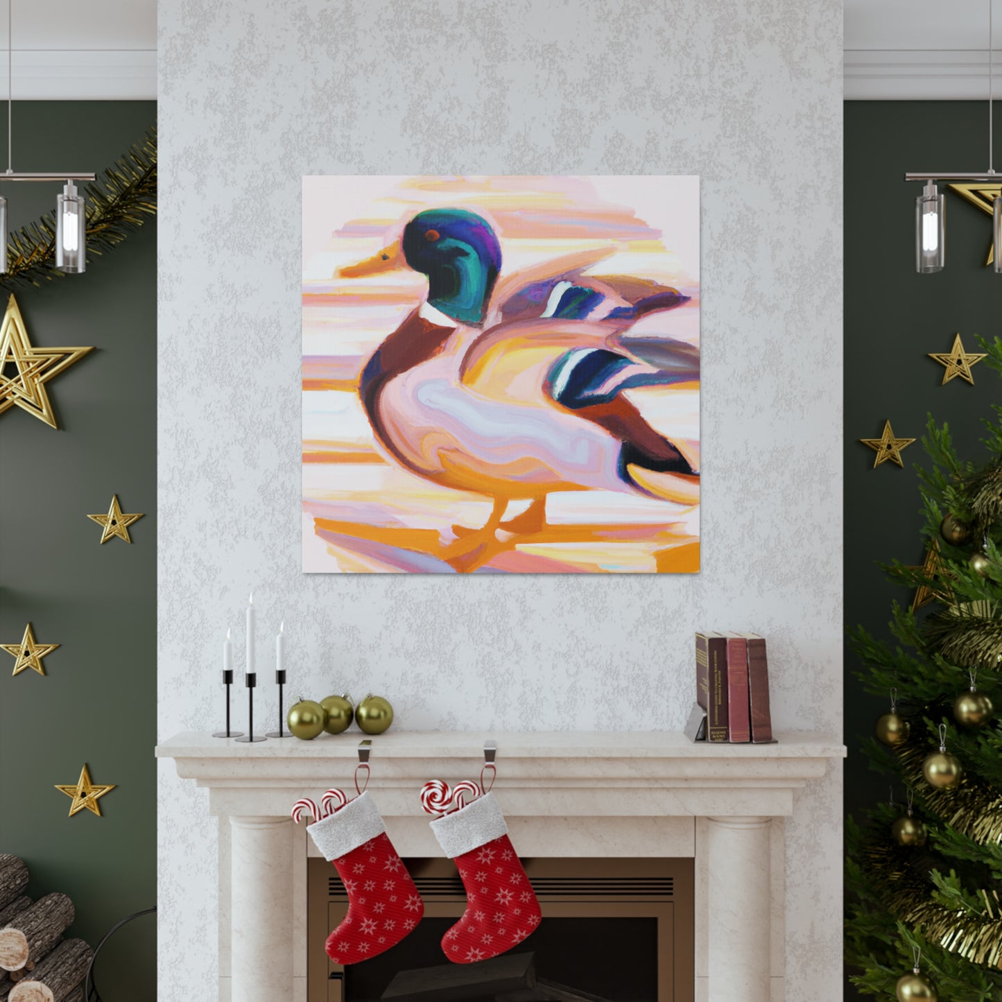 Mallard in Moonlight - Canvas