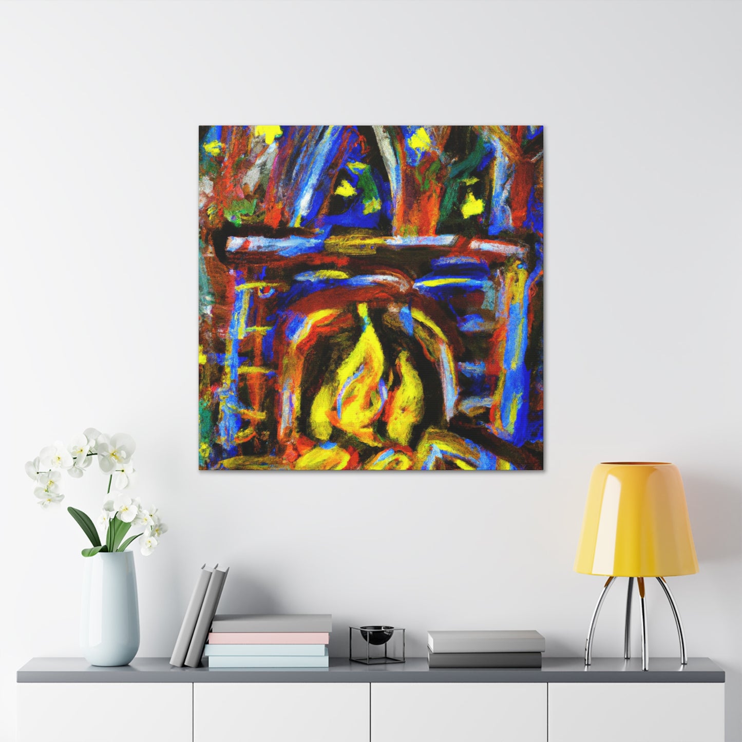 "Heat of the Fireplace" - Canvas