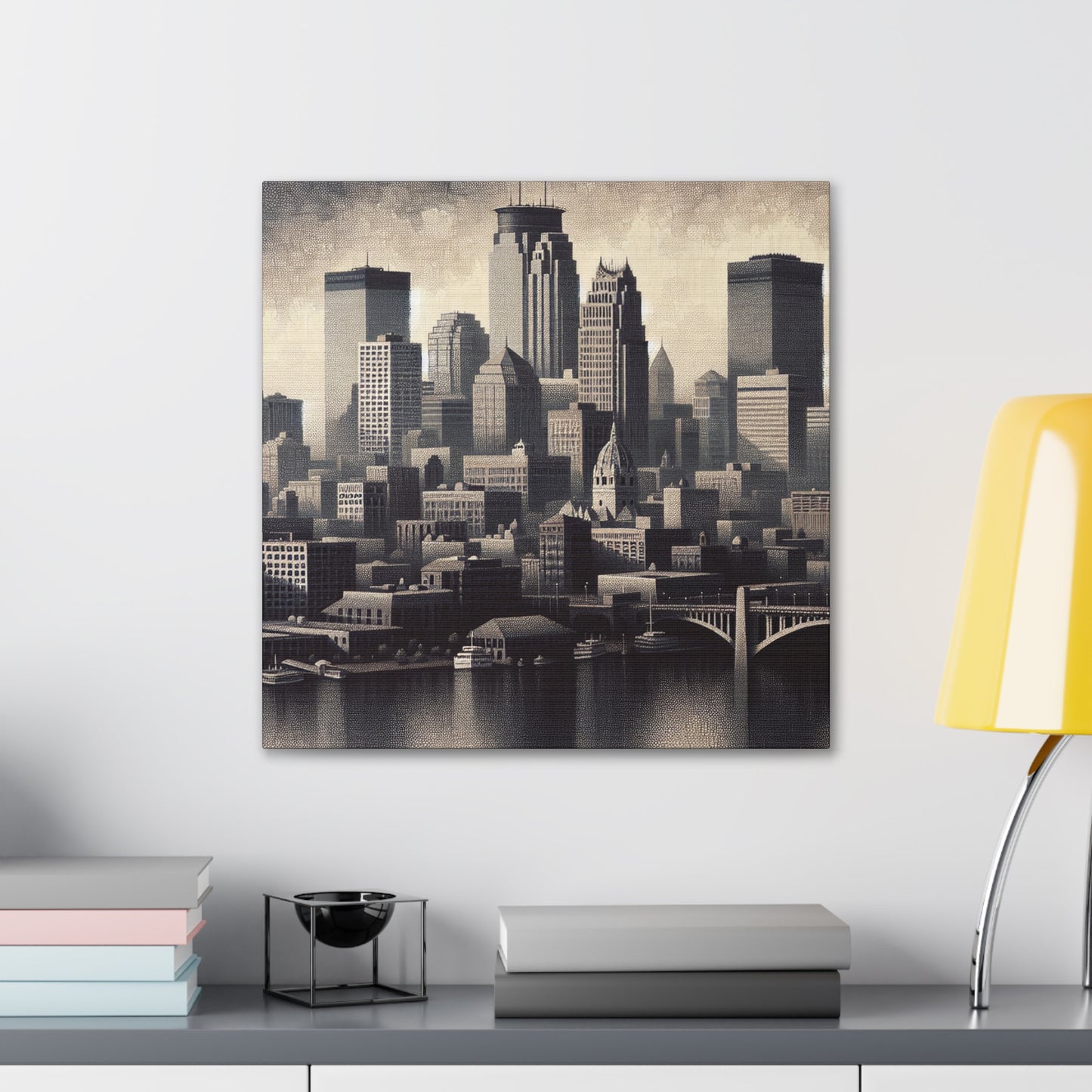 "Twilight Tapestry: Urban Hues" - Canvas