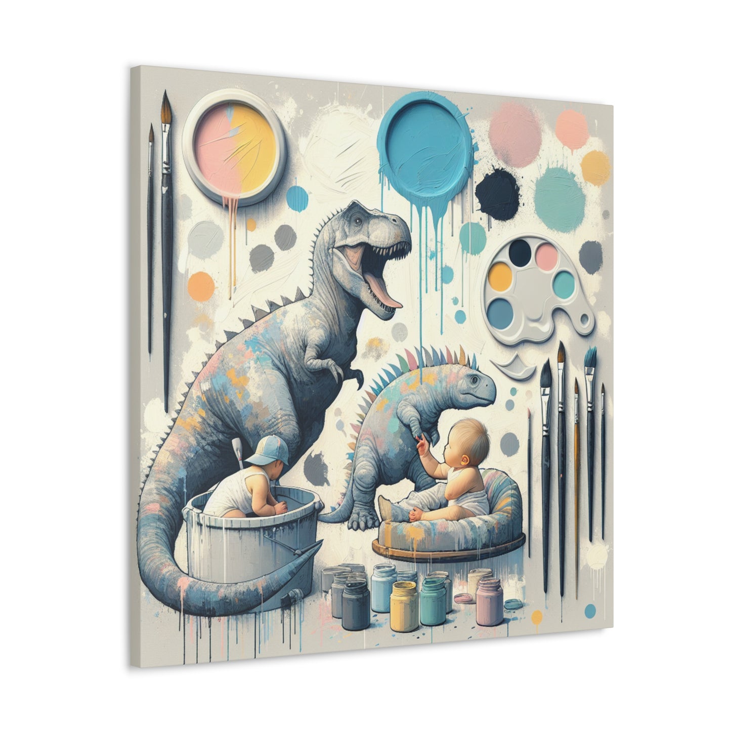 Whimsical Prehistoric Palette - Canvas