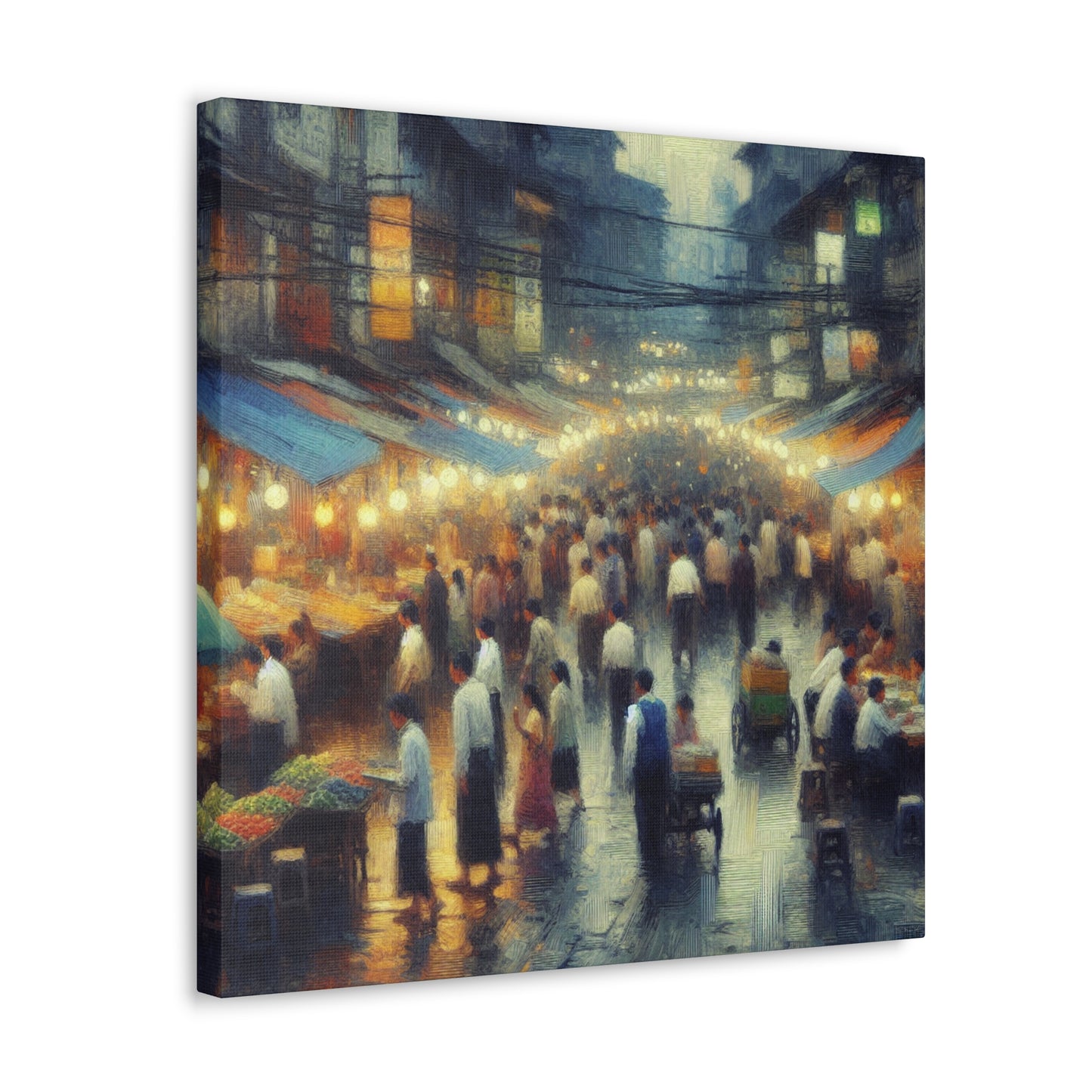 "Enchanting Twilight Stalls" - Canvas