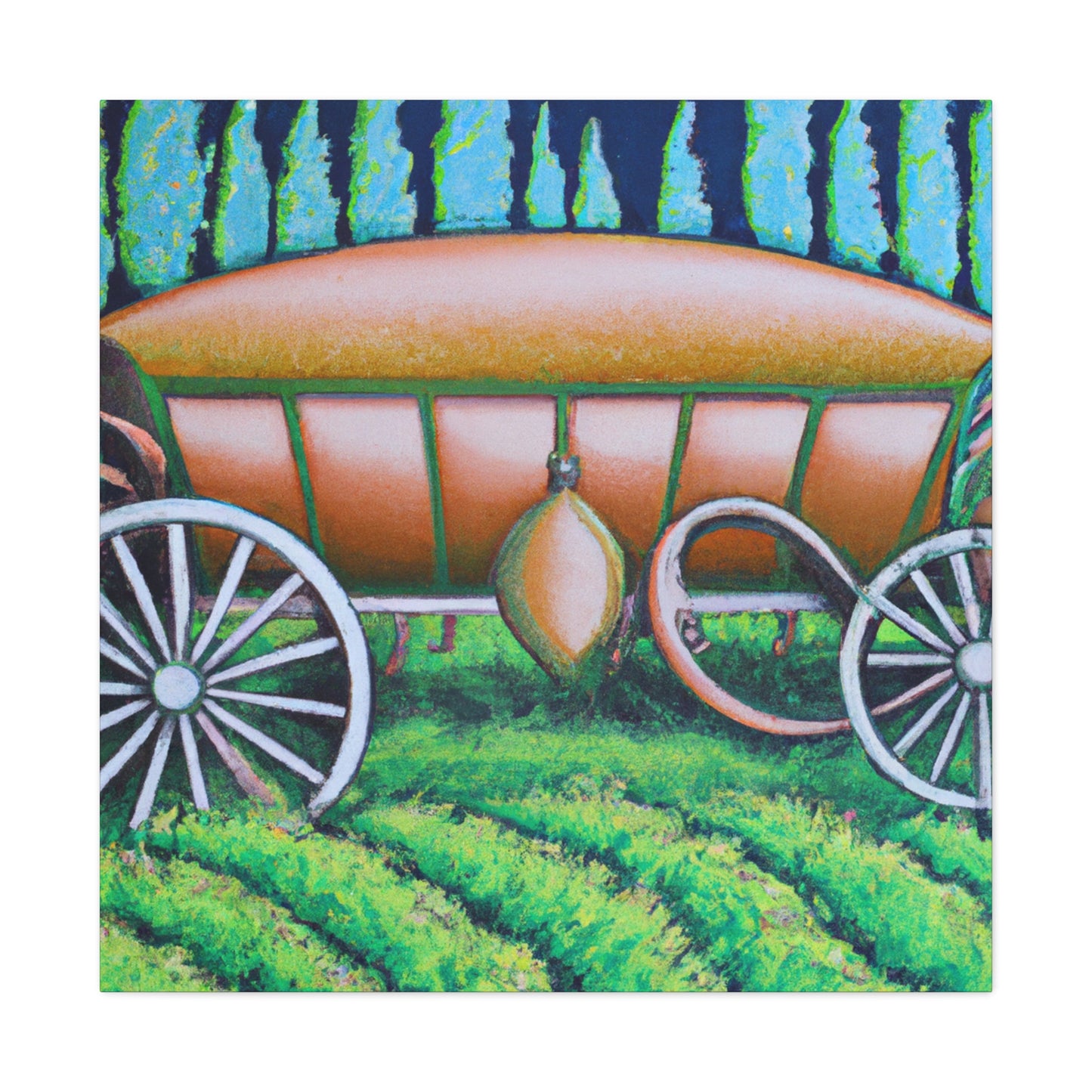 "Hay Wagon in Bloom" - Canvas