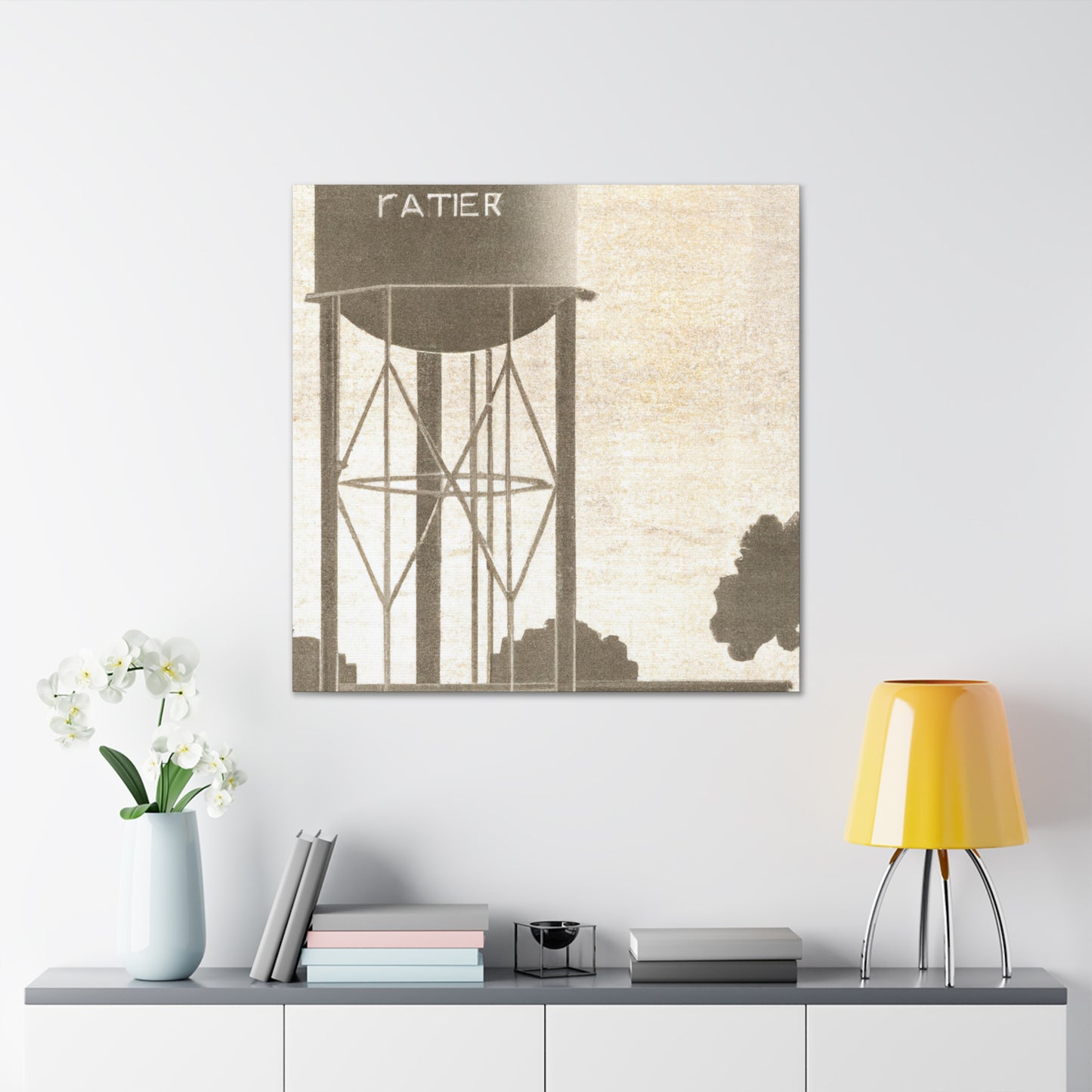 "The Water Tower Embrace" - Canvas