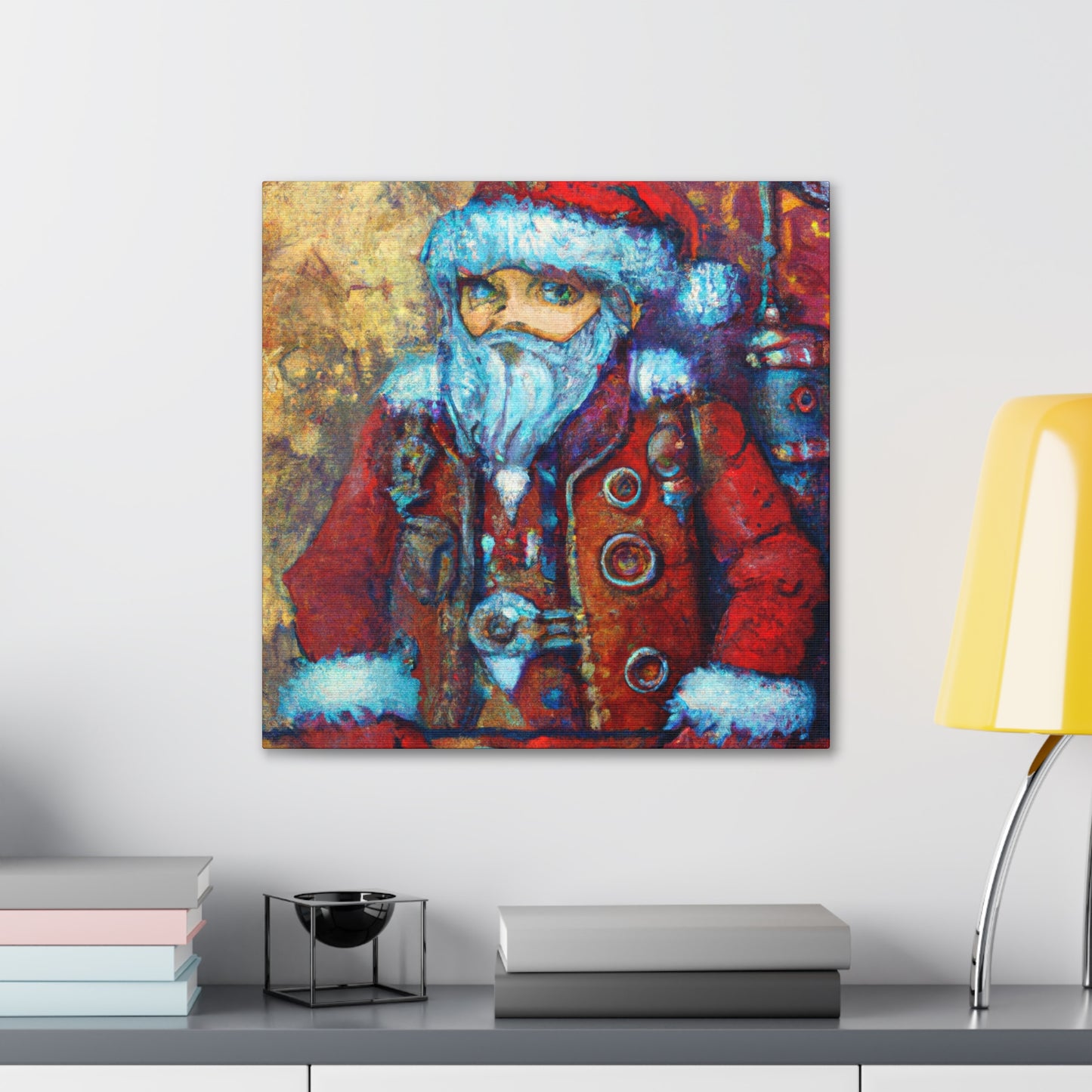 "Santa in Steampunk Magic" - Canvas