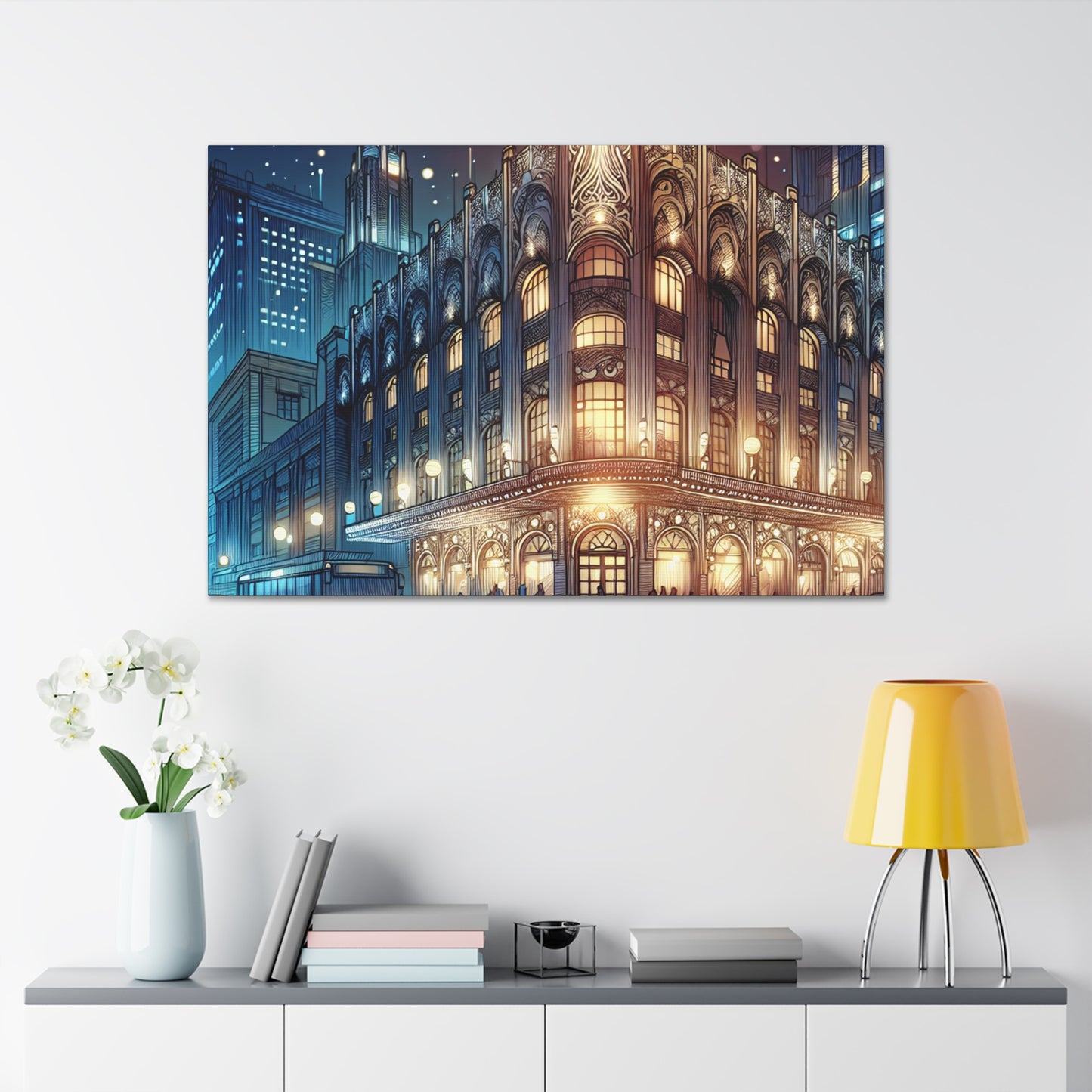 Moonlit Metropolis Magic - Canvas