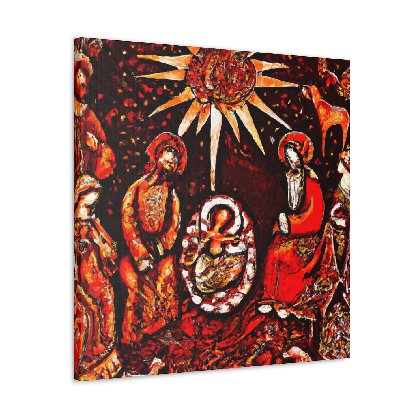 "Holy Night in Manger" - Canvas