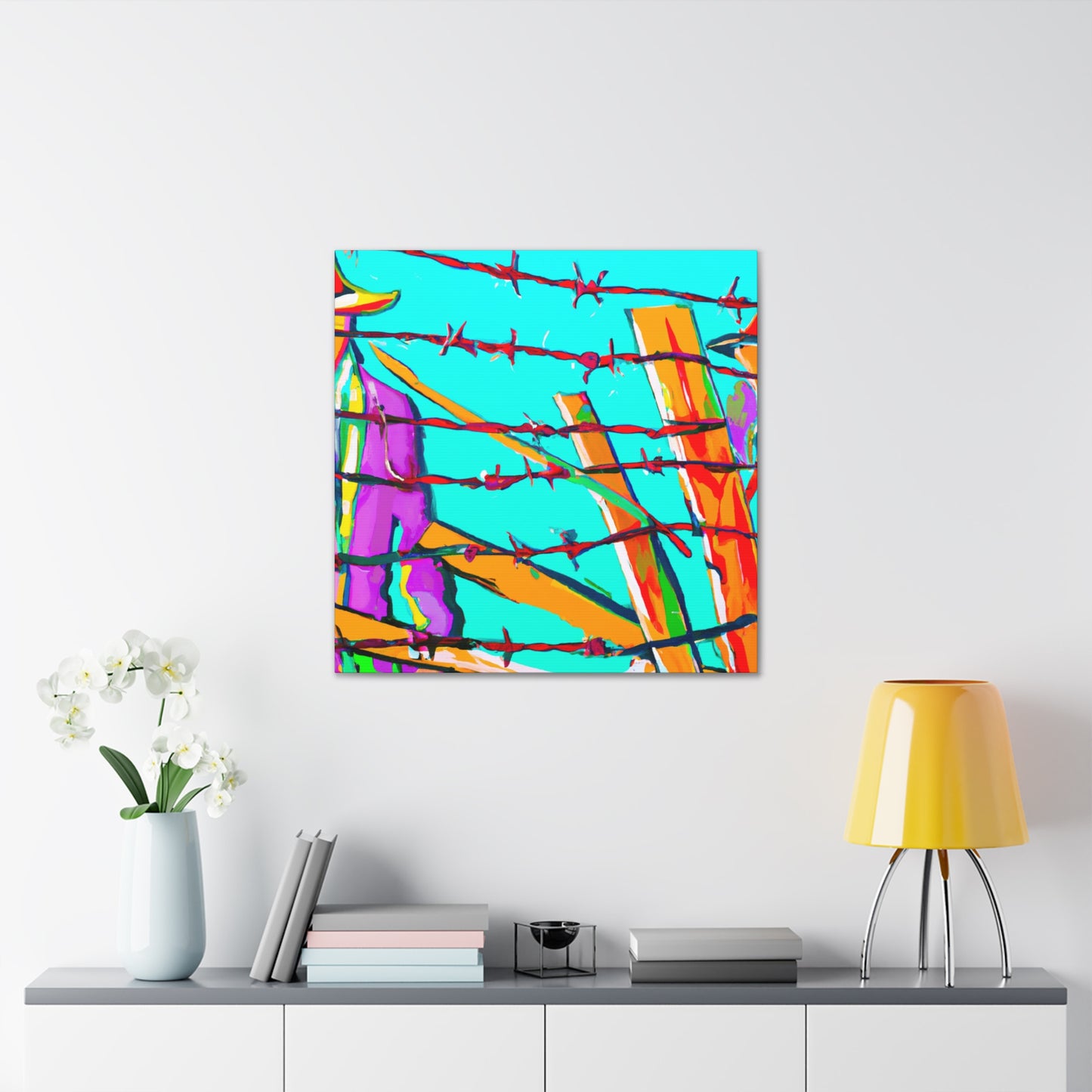 "Barbed Fence Maze Ahead" - Canvas