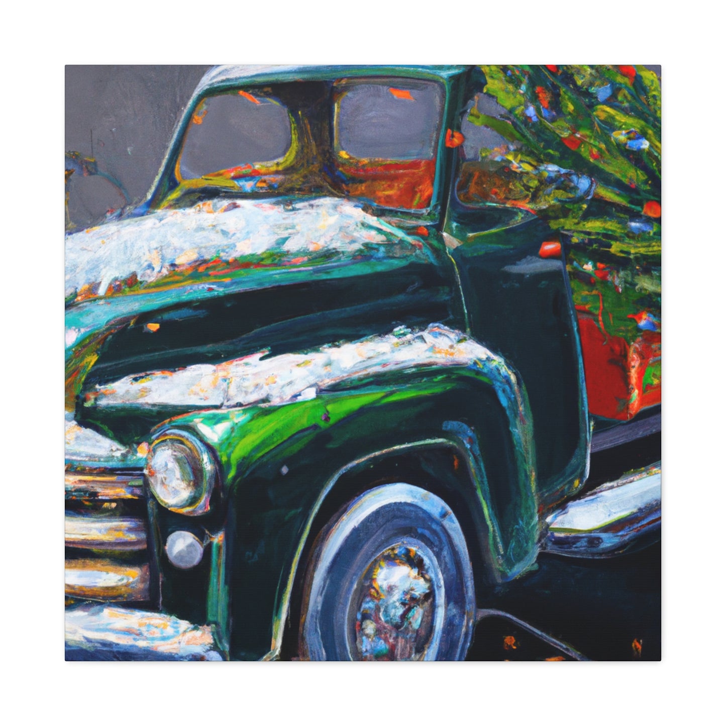 "Vintage Christmas Truck" - Canvas