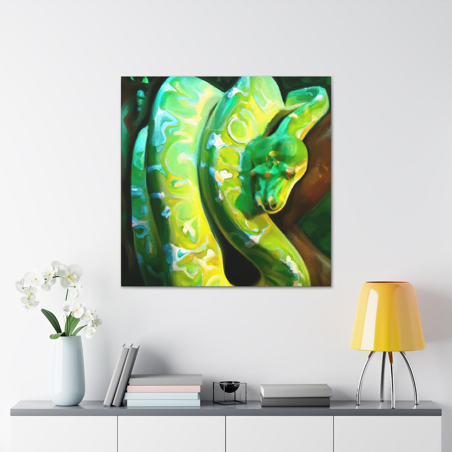 Green Tree Python Slither - Canvas