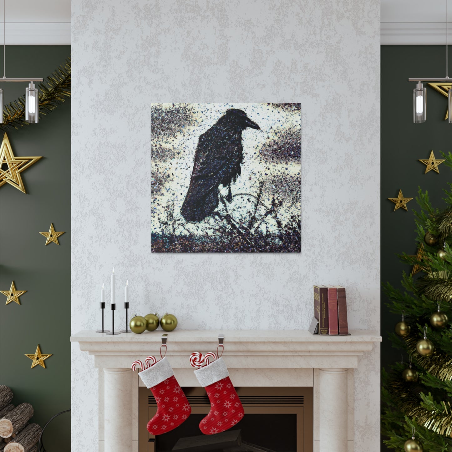 American Crow Mosaic - Canvas