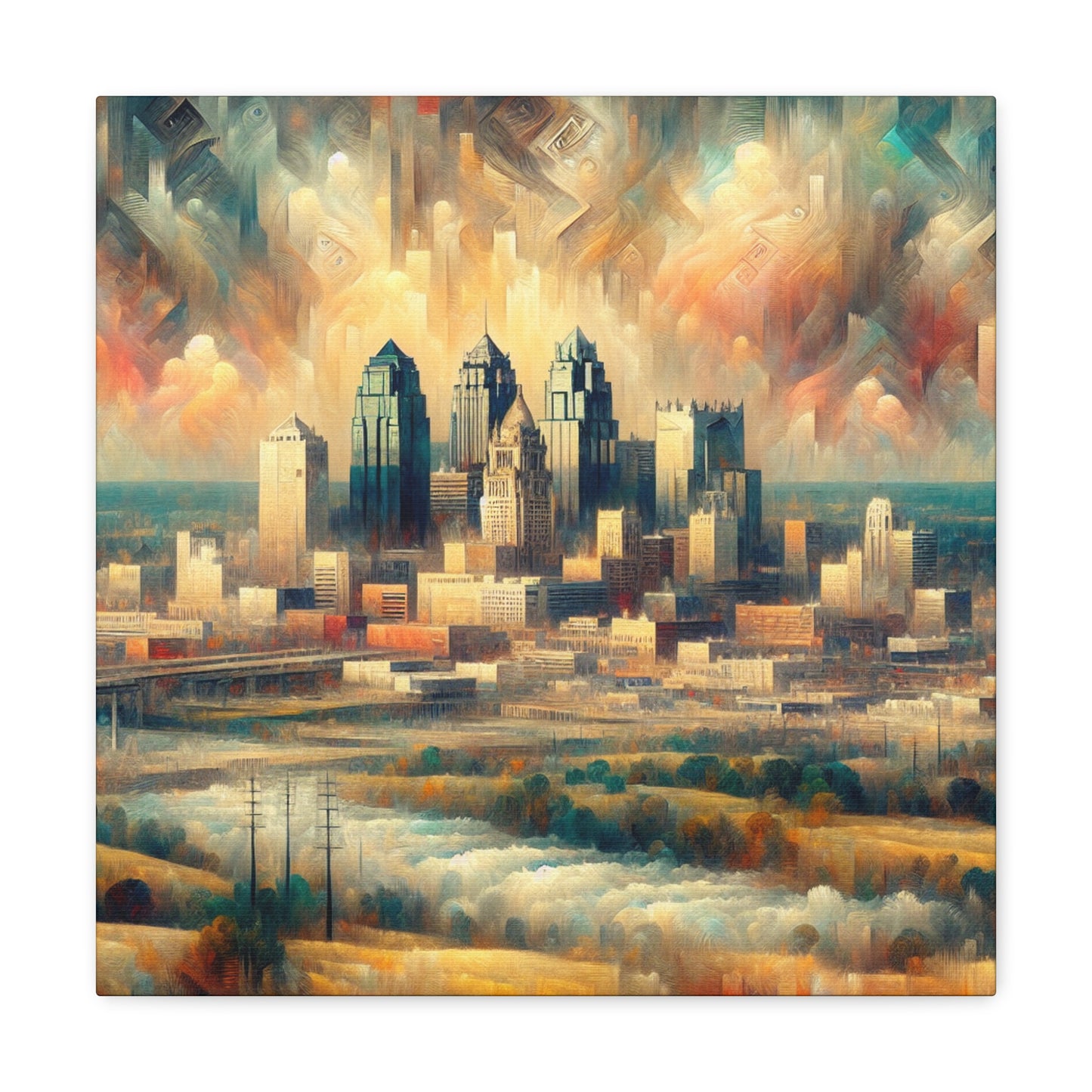 "Urban Kaleidoscope: Kansas City" - Canvas