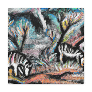 "Zebra's Striped Symphony" - Canvas