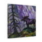 "Moose in Moonlight Impression" - Canvas