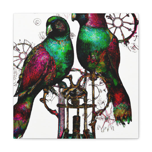 Lovebirds in Steampunk - Canvas